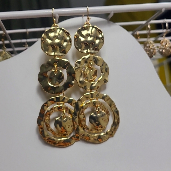 Gold-toned drop earrings long earrings - Picture 9 of 9